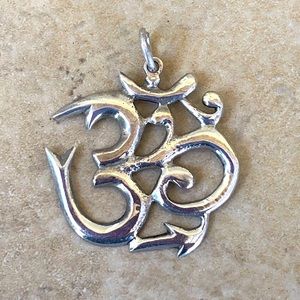 Om Sterling Silver Pendant Nice Size Unisex
